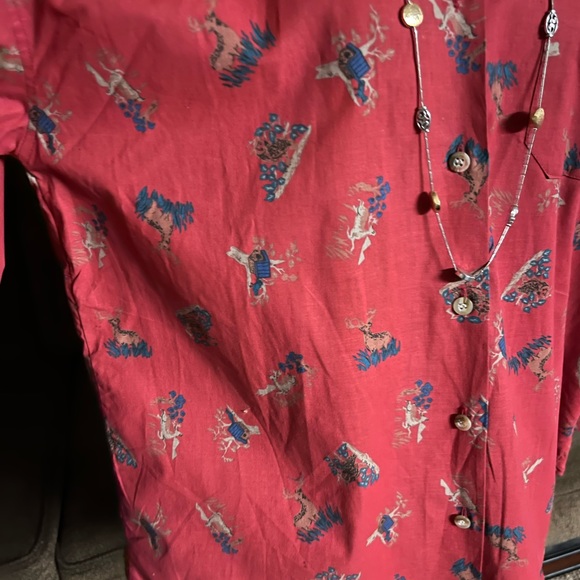 Kyoto Kasuals • Vtg • Large • New • Red • Blouse • Deer/ Bird/ Owl Design - Picture 10 of 15